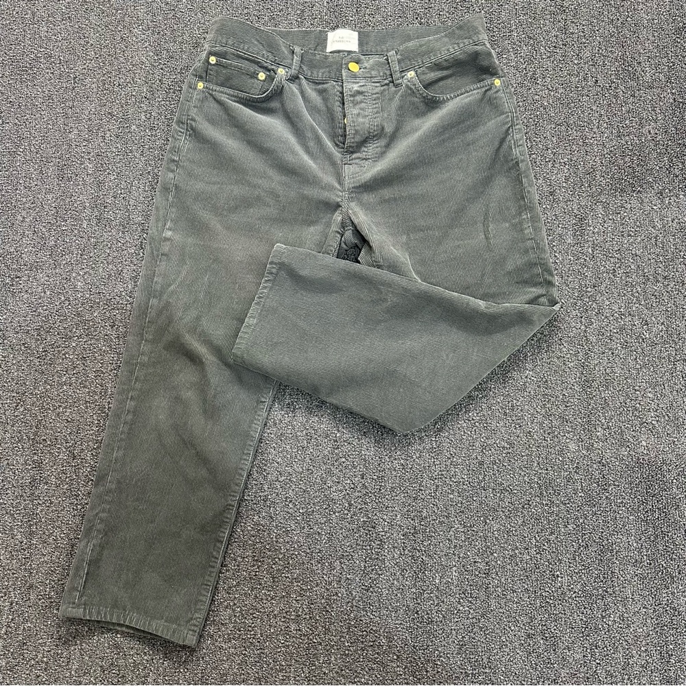 Sid Mashburn Pants Men's Corduroy Cotton Stretch 34x32 Button Fly Preppy Grey